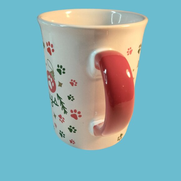 Happy Pawlidays Holiday Mug Ceramic Red Handle Vet Veterinary Dog Lover Gift - Picture 4 of 8